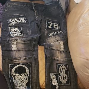 BIEPA PARIS JEANS distress black with patch work